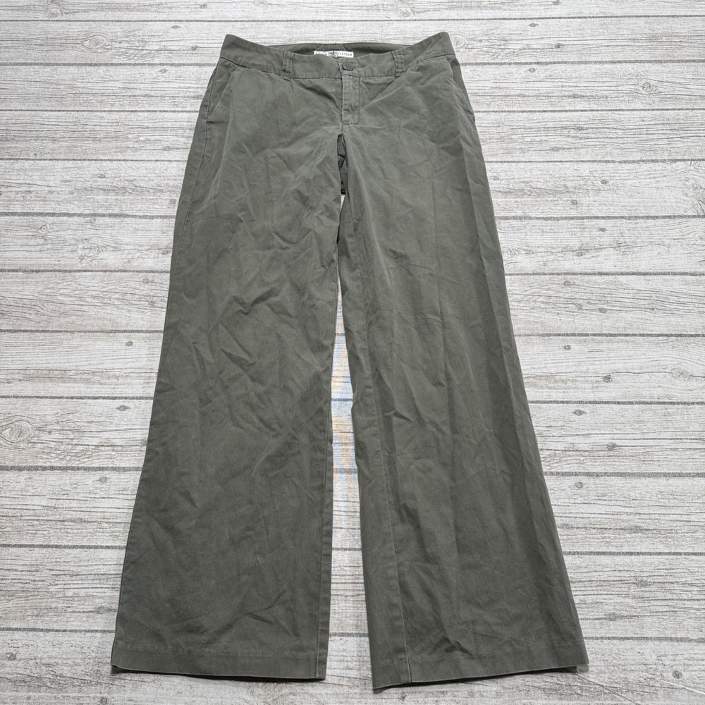 Tommy Hilfiger Pants Women's 6 Olive Green Corduroy Wide Leg Relaxed Fit Utility